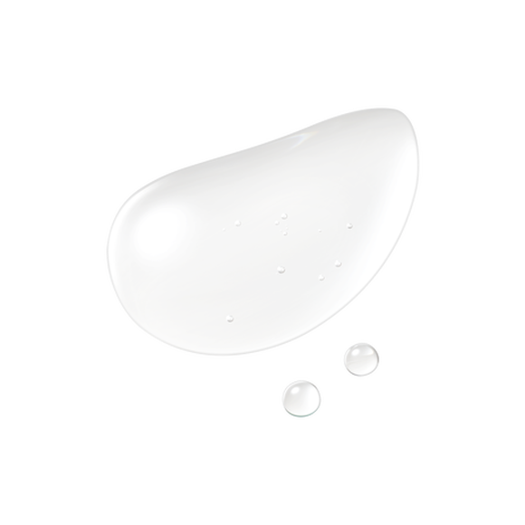 Photo of a clear, hydrating gel serum texture with a watery appearance.