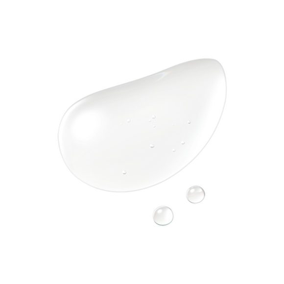Photo of a clear, hydrating gel serum texture with a watery appearance.
