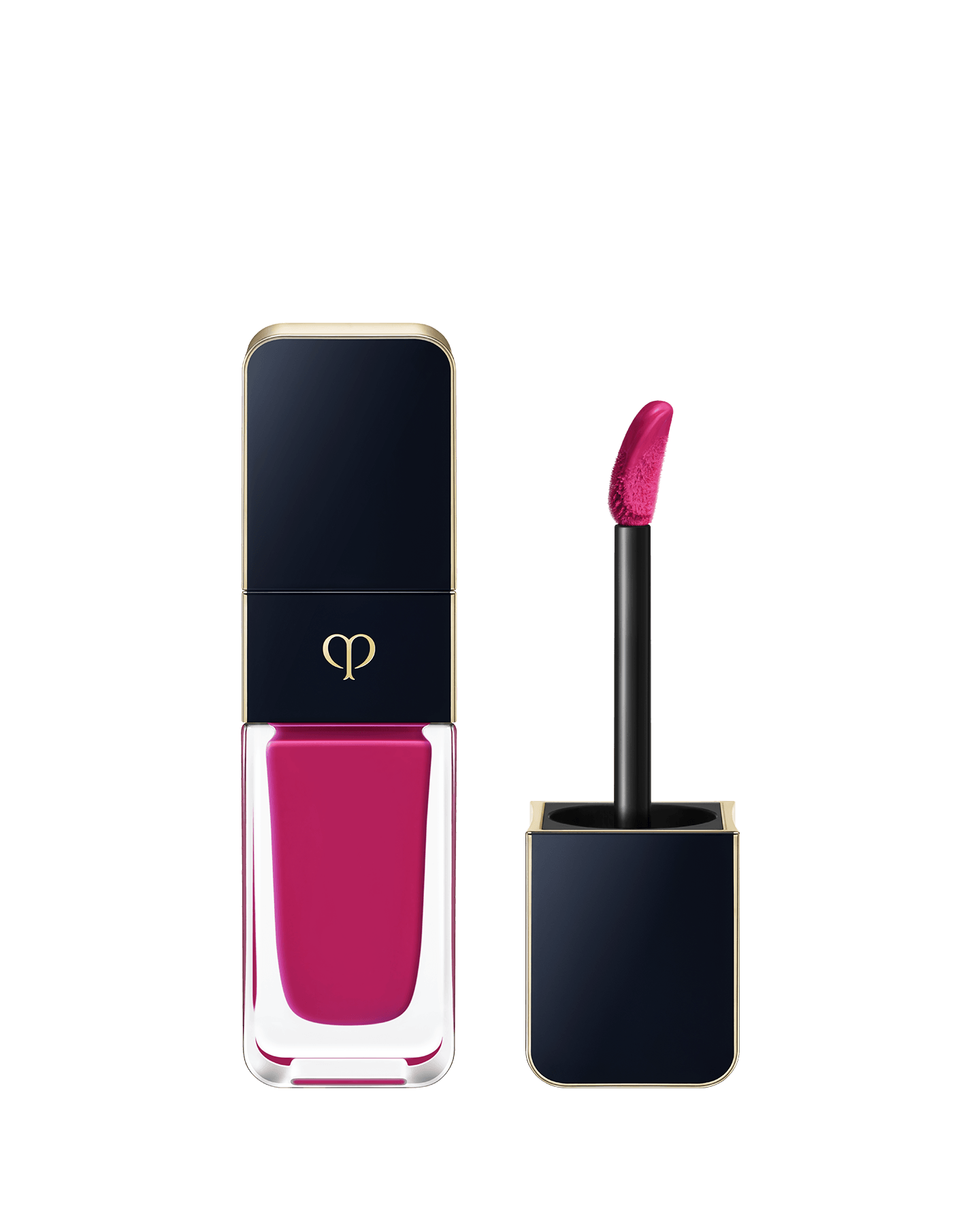 Photo of CREAM ROUGE SHINE, with a blue-black cap engraved with the brand logo and a clear body. The cap comes with a stick with a tip attached. SHADE: 207.